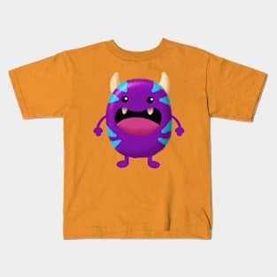 Cute Purple Monster Kids T-Shirt